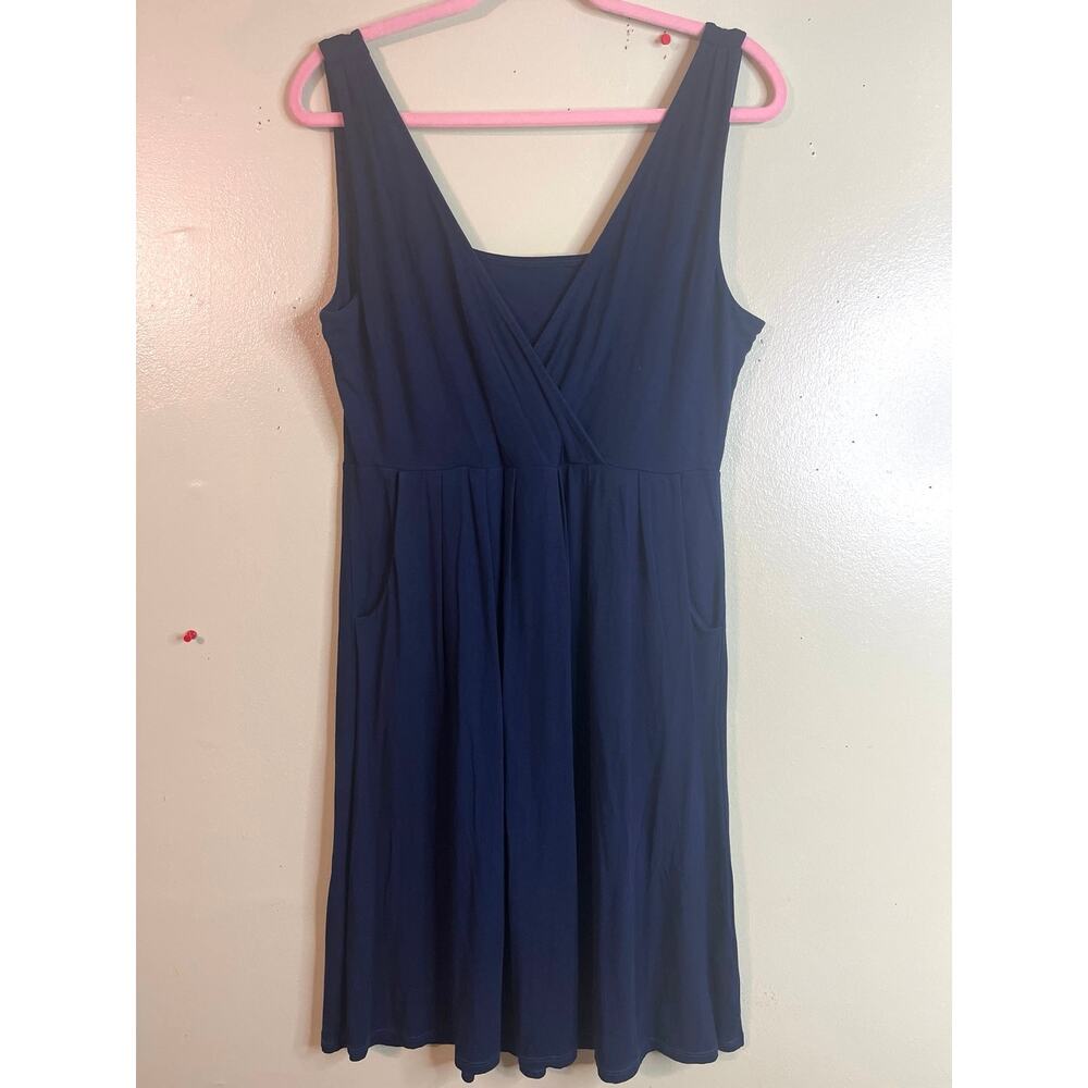 Fresh Produce Pleated Crossover Top Pull-On Midi Dress Front Pockets Size Large